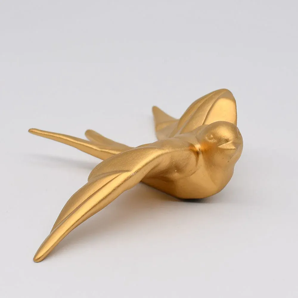 Hirondelle stylisée en céramique - Doré – Image 3